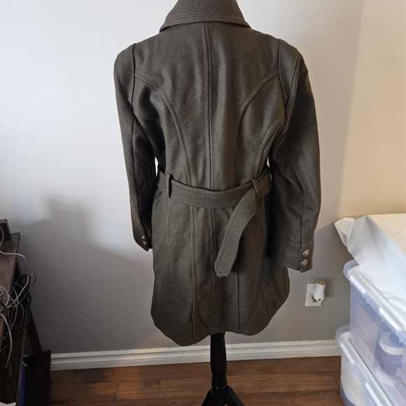 Worthington women's petite Large vintage wool 90s Y2K military vibe pea coat - Picture 4 of 11